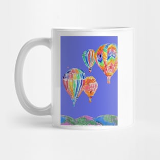 Hot Air Balloon Watercolor Painting on Purple Balloons Mug